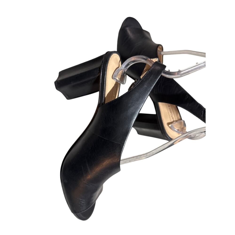 Antonio Melani Women’s Black Brinay Leather Peep Toe Slingback Sandals 8M - Picture 7 of 12